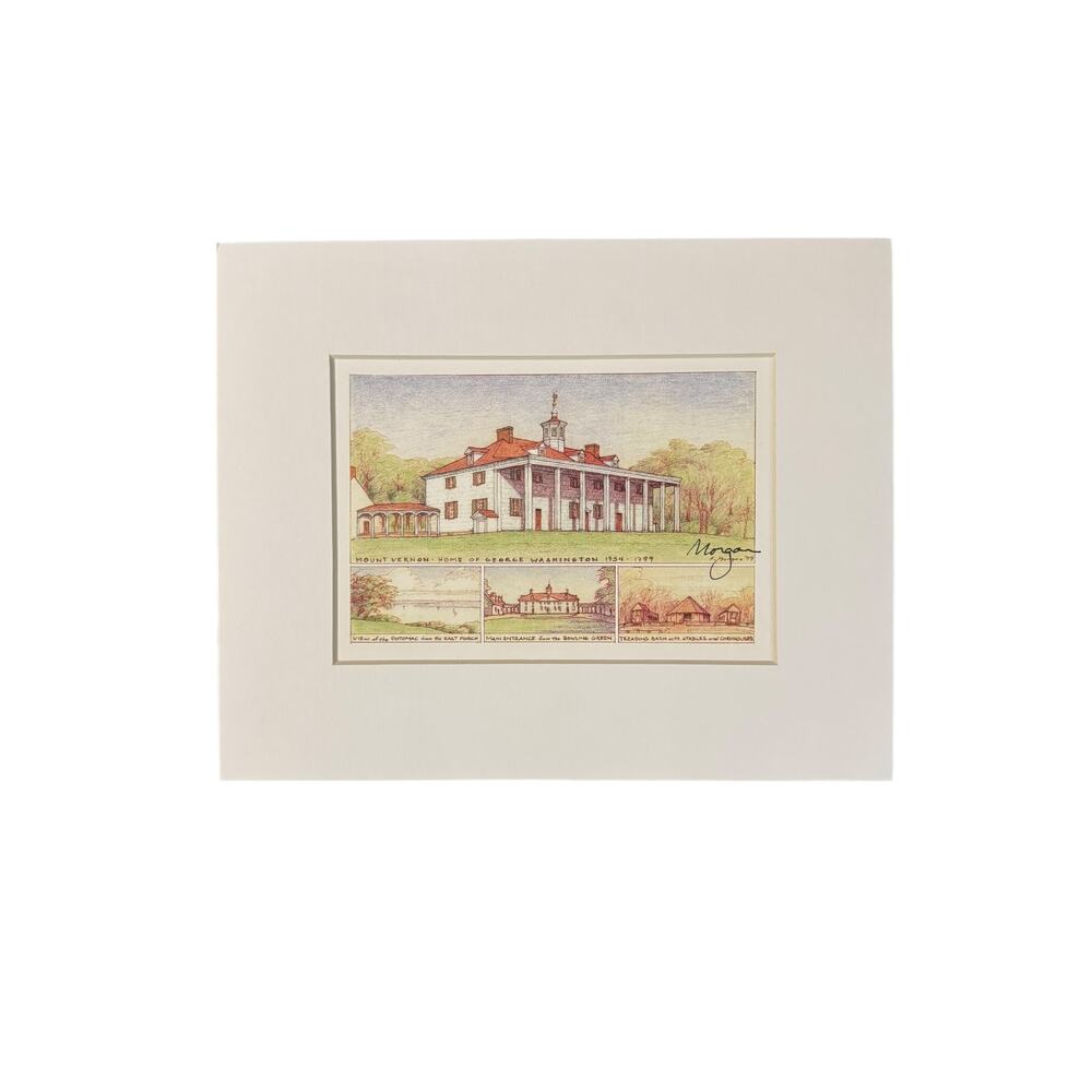Mount Vernon Home of George Washington 1999 by Frank Morgan Pencil Signed Print